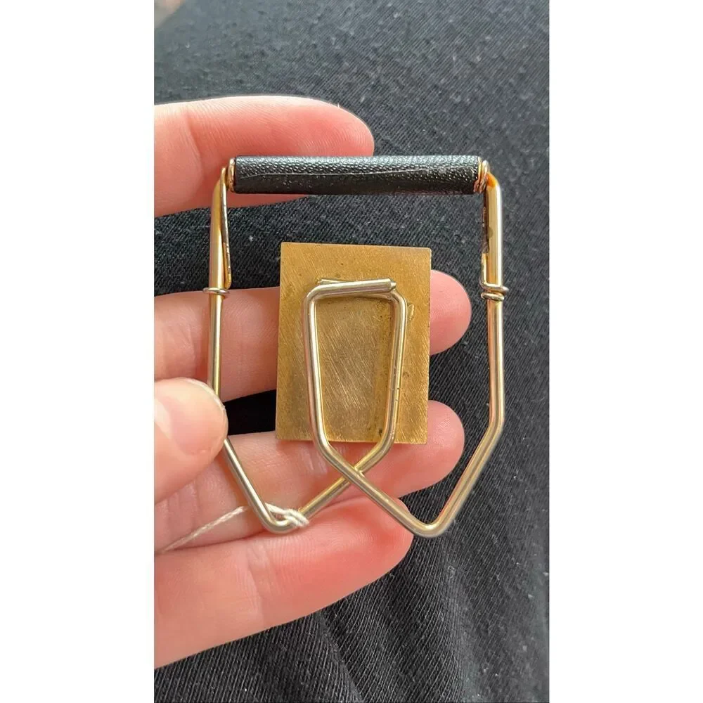 VTG MCM Money Clip Figural Inlay 1950s Mens Accessory Fathers Day